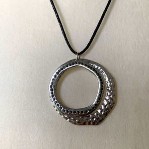 Modern silver colored necklace with tiny beads